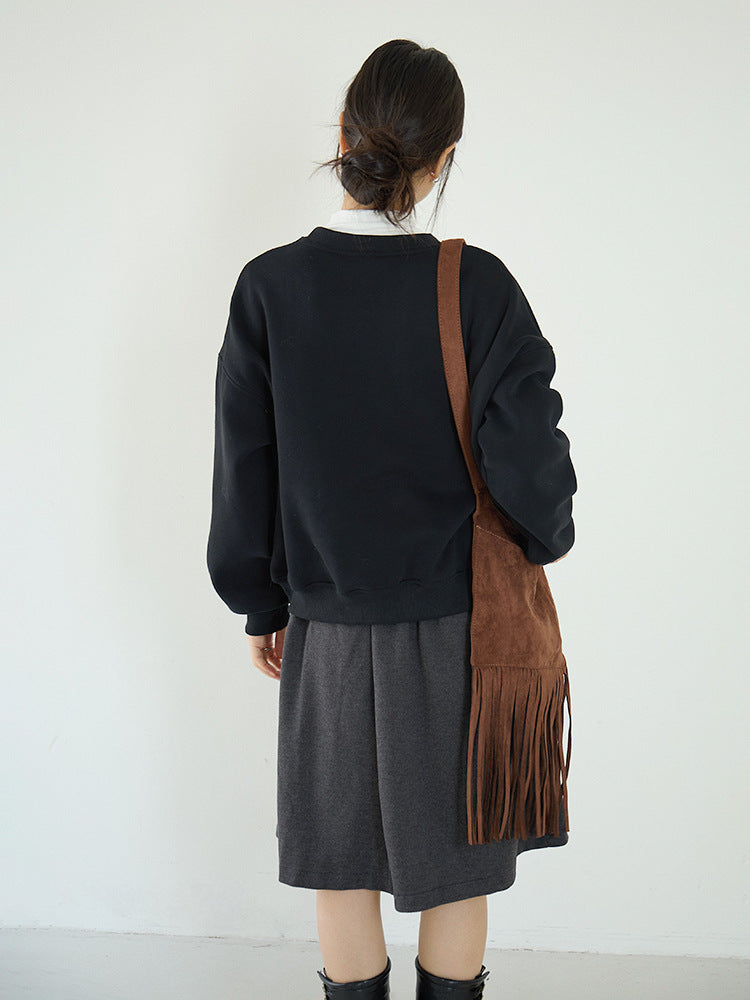 【LD3270】 實拍精品刺繡珠寬鬆厚款長袖衛衣(加絨)251020