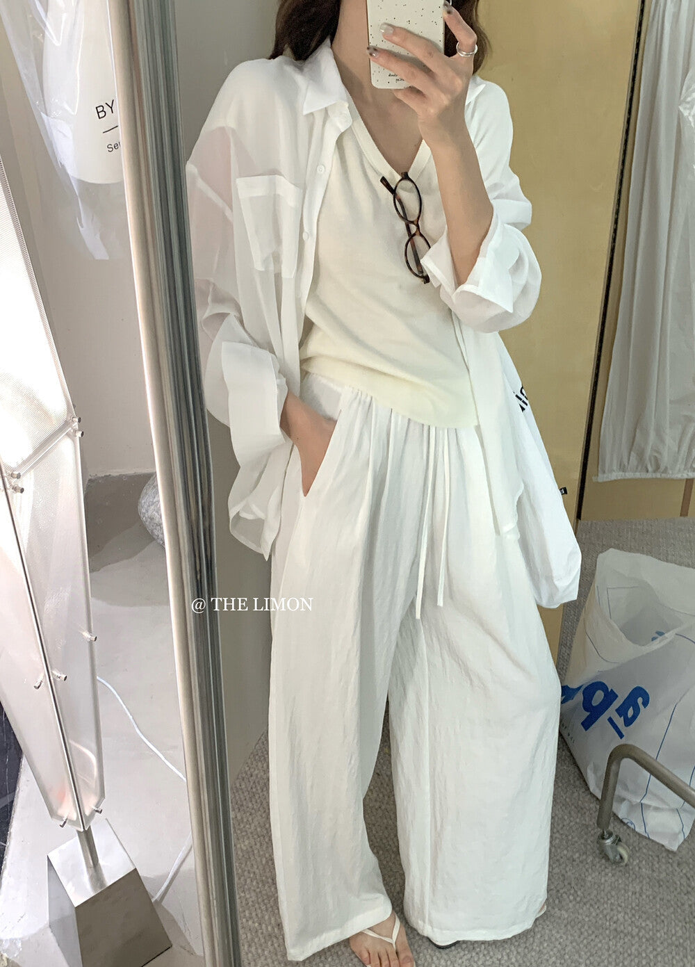【L8327】實拍夏季亞麻垂感直筒高腰長褲250505
