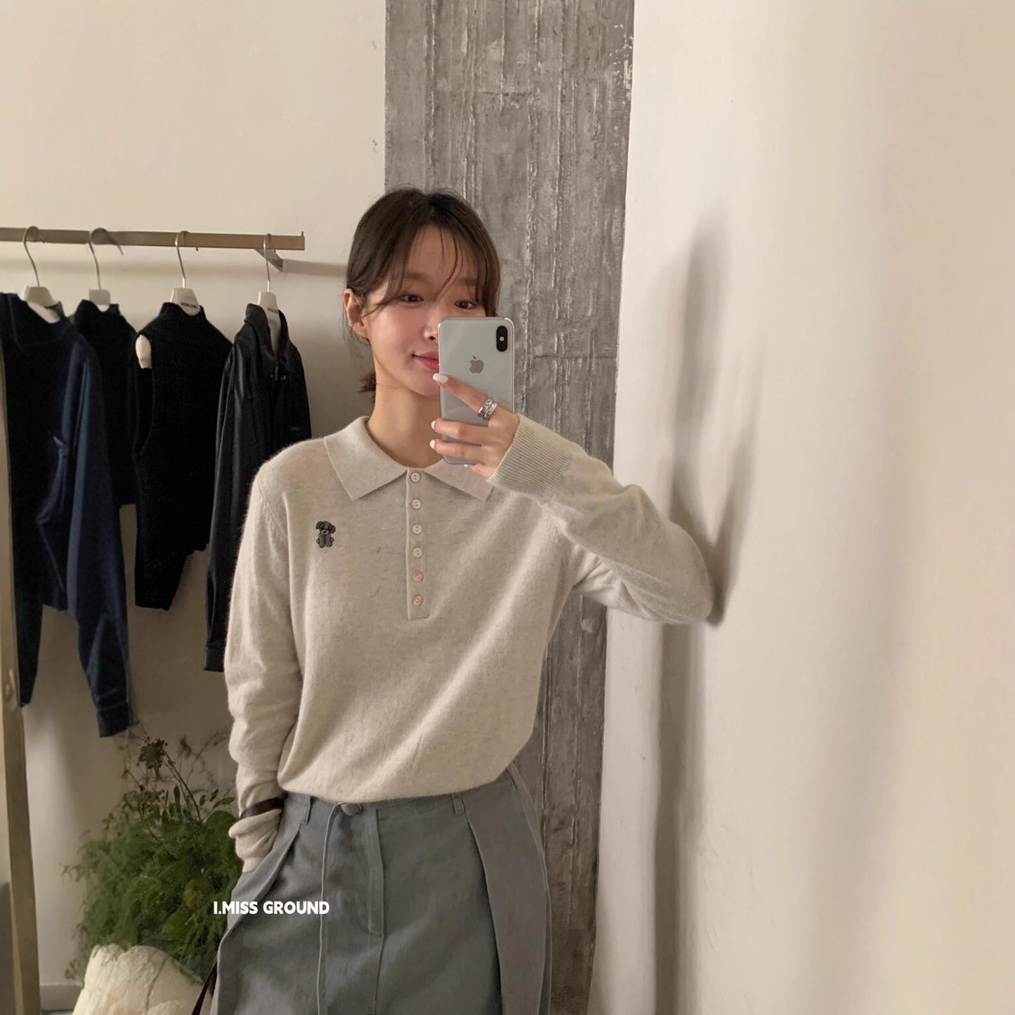 【L0899】實拍秋冬polo領小狗刺繡氣質針織衫(羊羔毛4%+兔絨11%)
250923