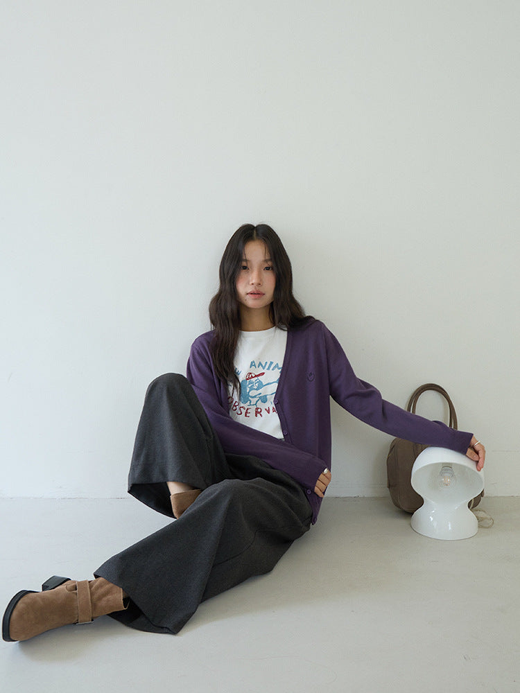 【LD3188】實拍初秋刺繡笑臉氣質針織外套(含羊毛6%)
250922