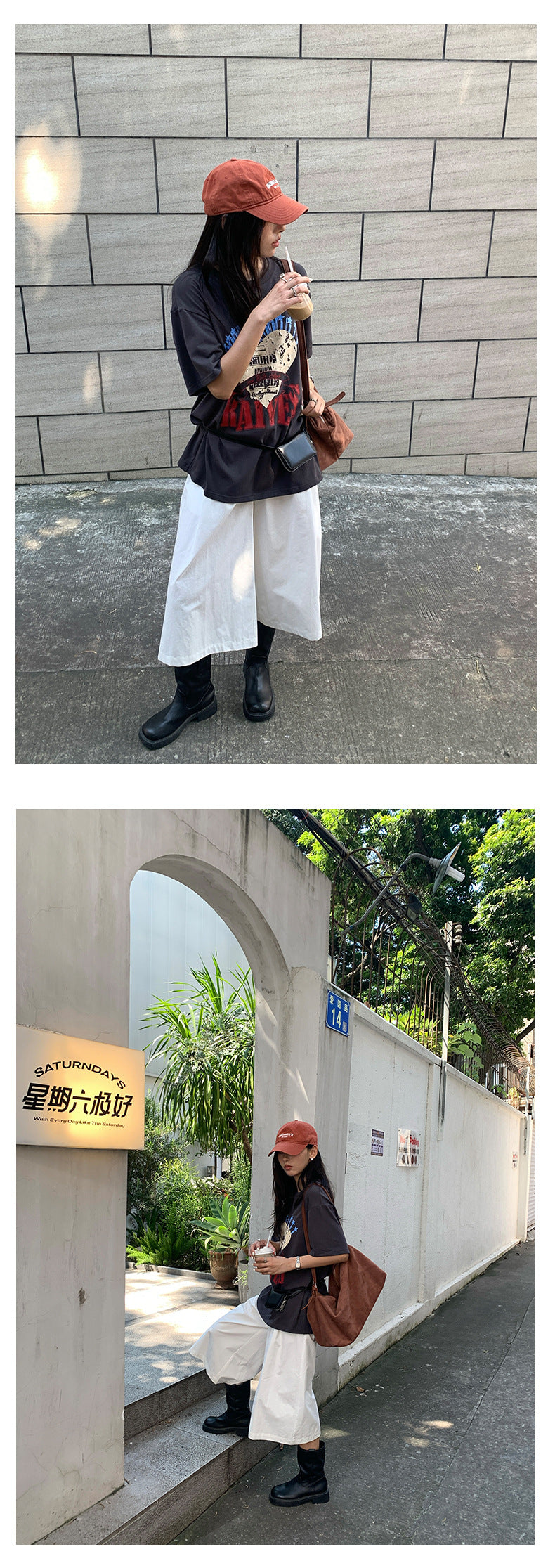 【H5376】實拍純白微壓感寬鬆七分褲250715