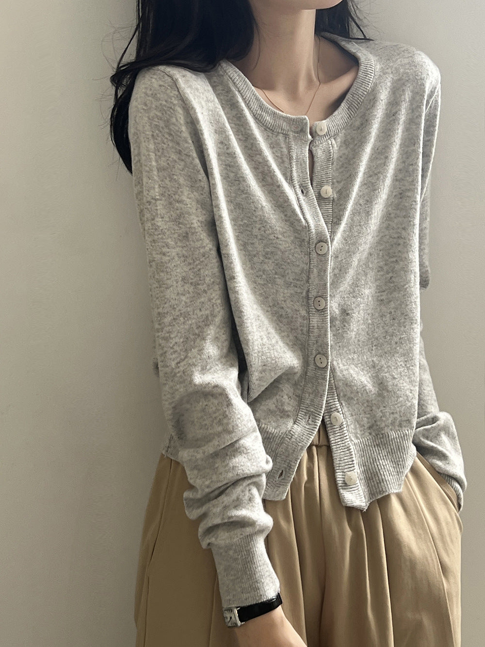 【YP208】實拍早春簡約純色針織開衫(羊毛5)YY25早春