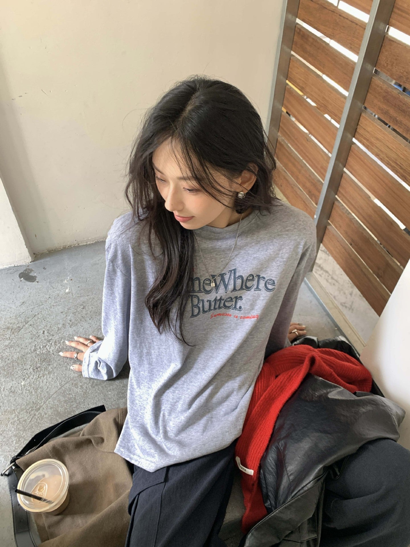 【H5389】實拍簡約休閒韓系長袖T恤250902