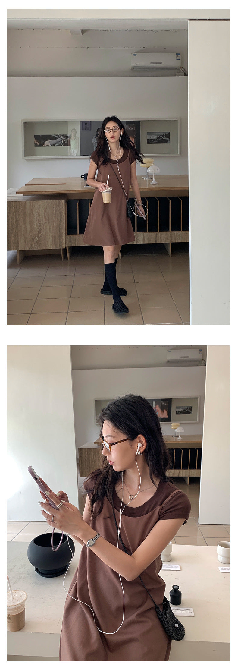 【H5357】實拍韓版氣質棉麻小吊帶洋裝250701