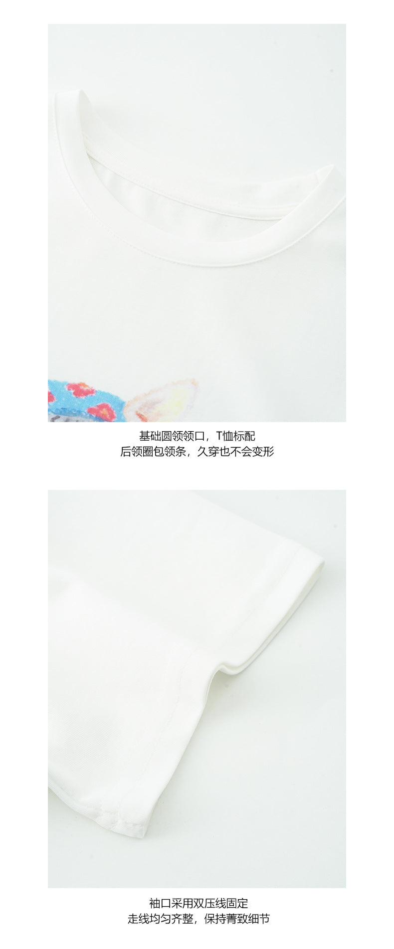 【H5195】實拍夏天帶一隻貓咪印花圓領短袖T恤250415