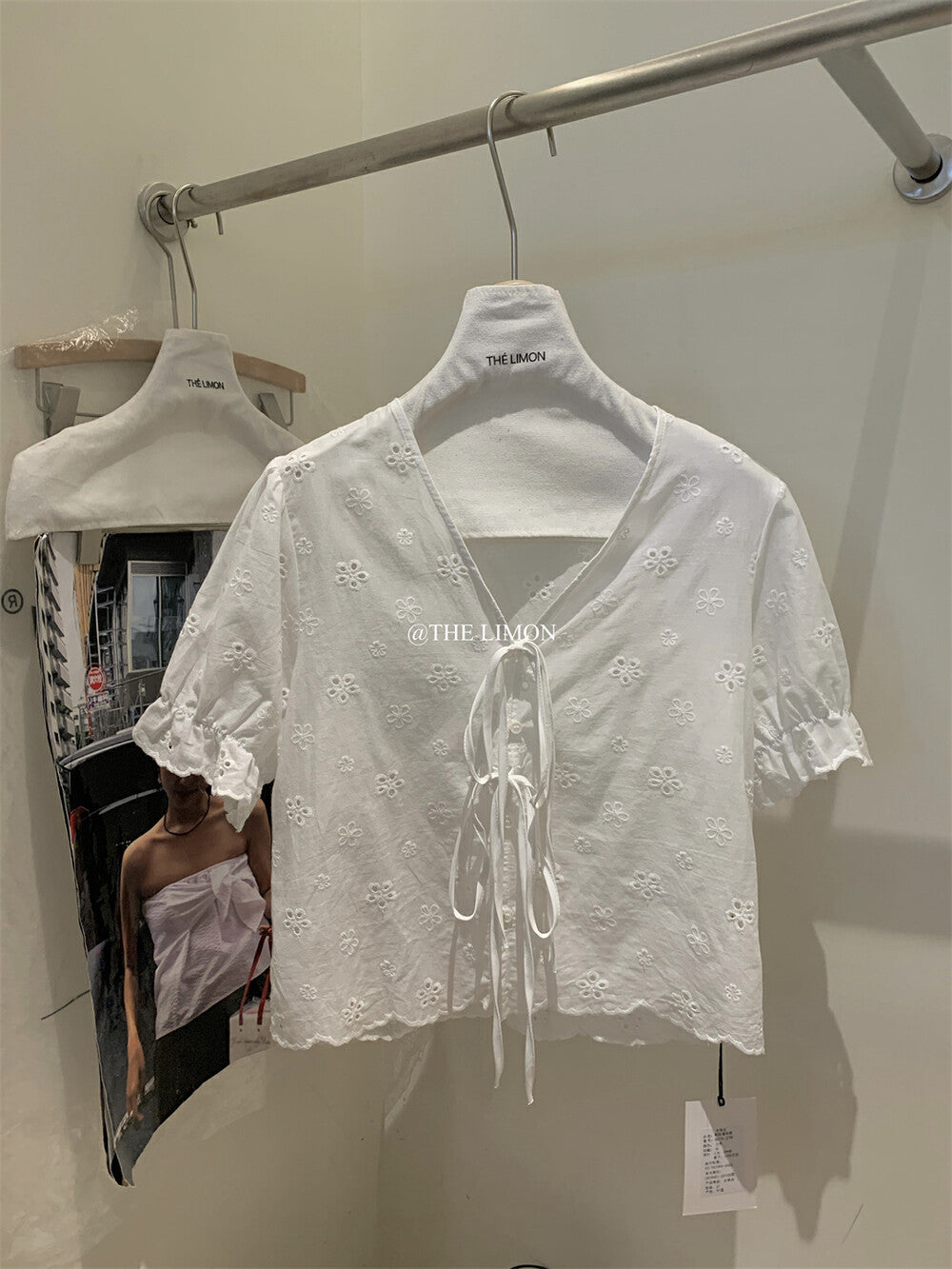 【L8679】實拍檸檬重工水溶刺繡上衣+蕾絲花邊裙 套裝250519