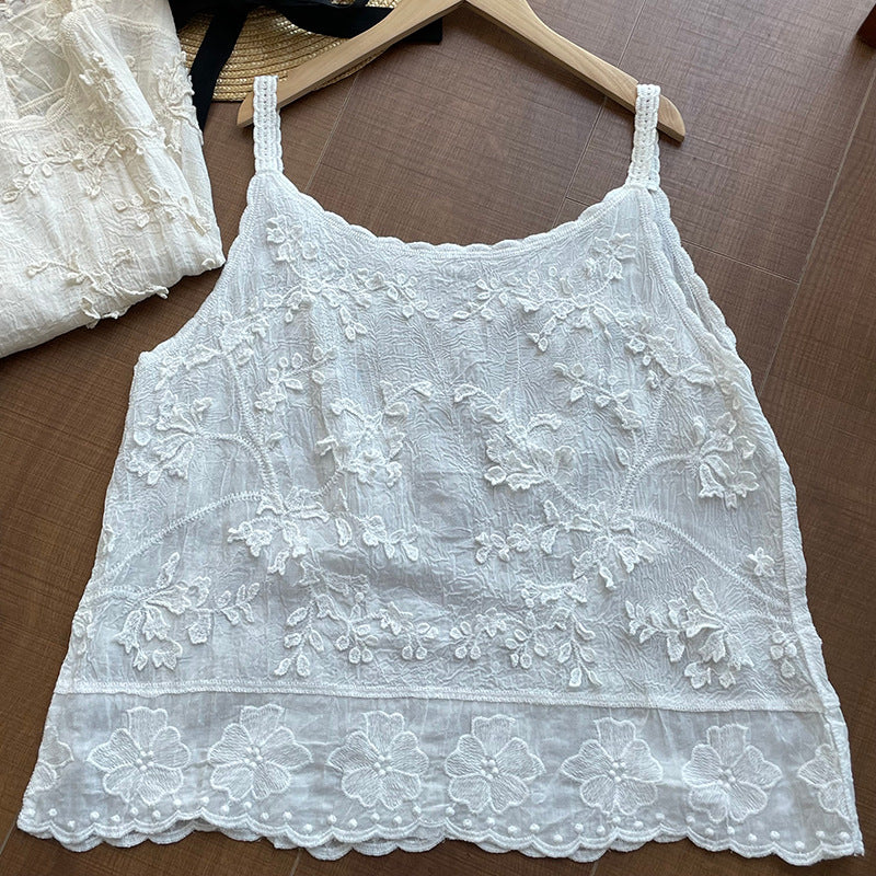【cimYL201】實拍日系棉質重工刺繡提花背心250410