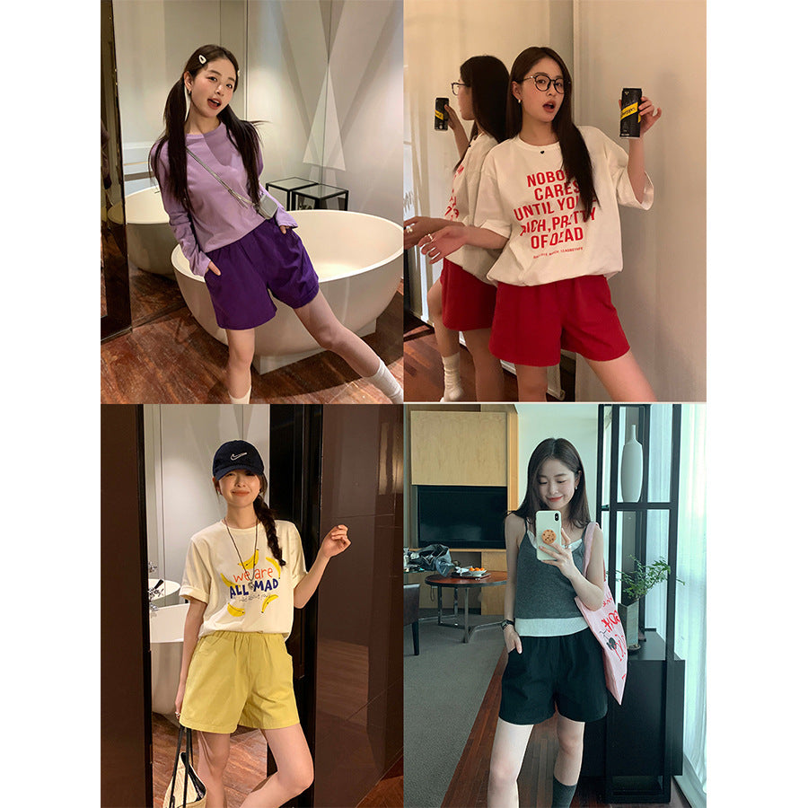 【H5122】實拍夏季熱銷寬鬆闊腿運動休閒褲250317