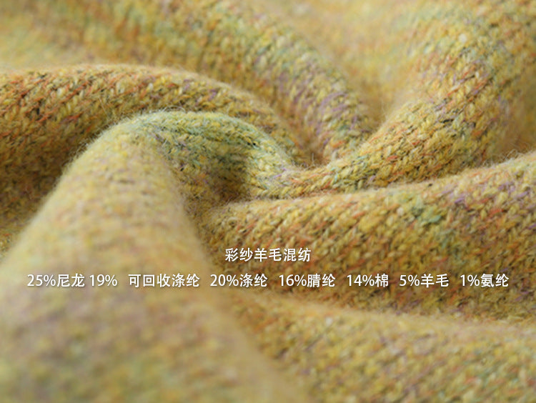 【LD3271】 實拍復古彩紗愛心扣圓領毛衣開衫251020