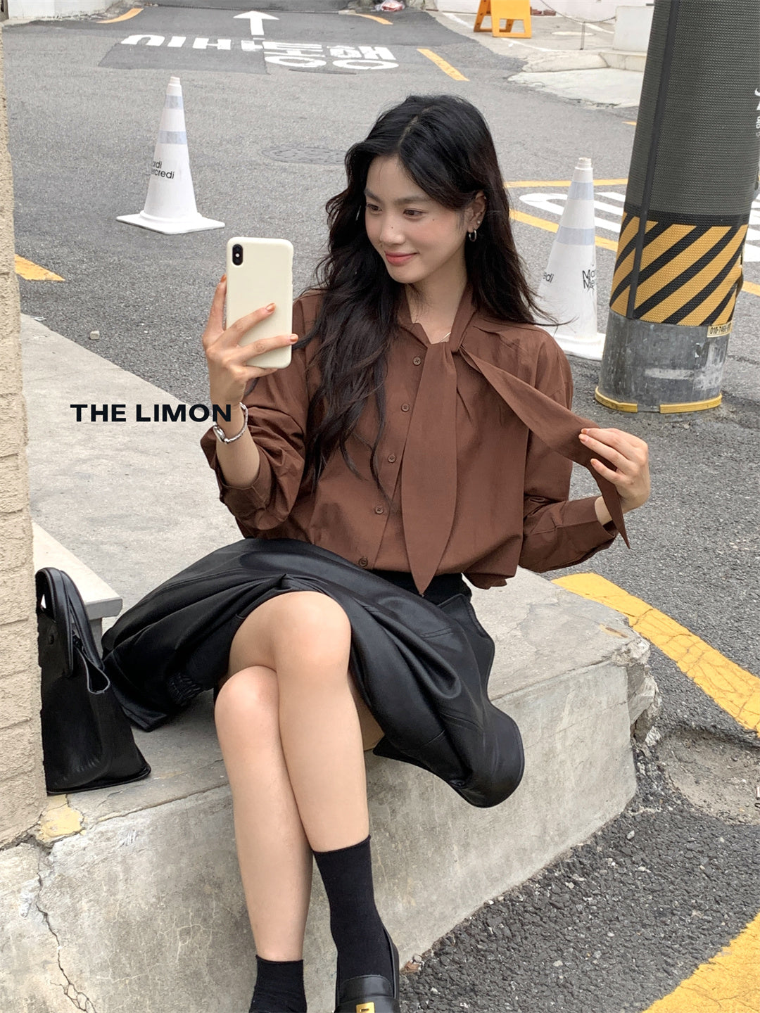 【L9110】實拍檸檬家法式復古氣質顯瘦立領長袖襯衫250901
