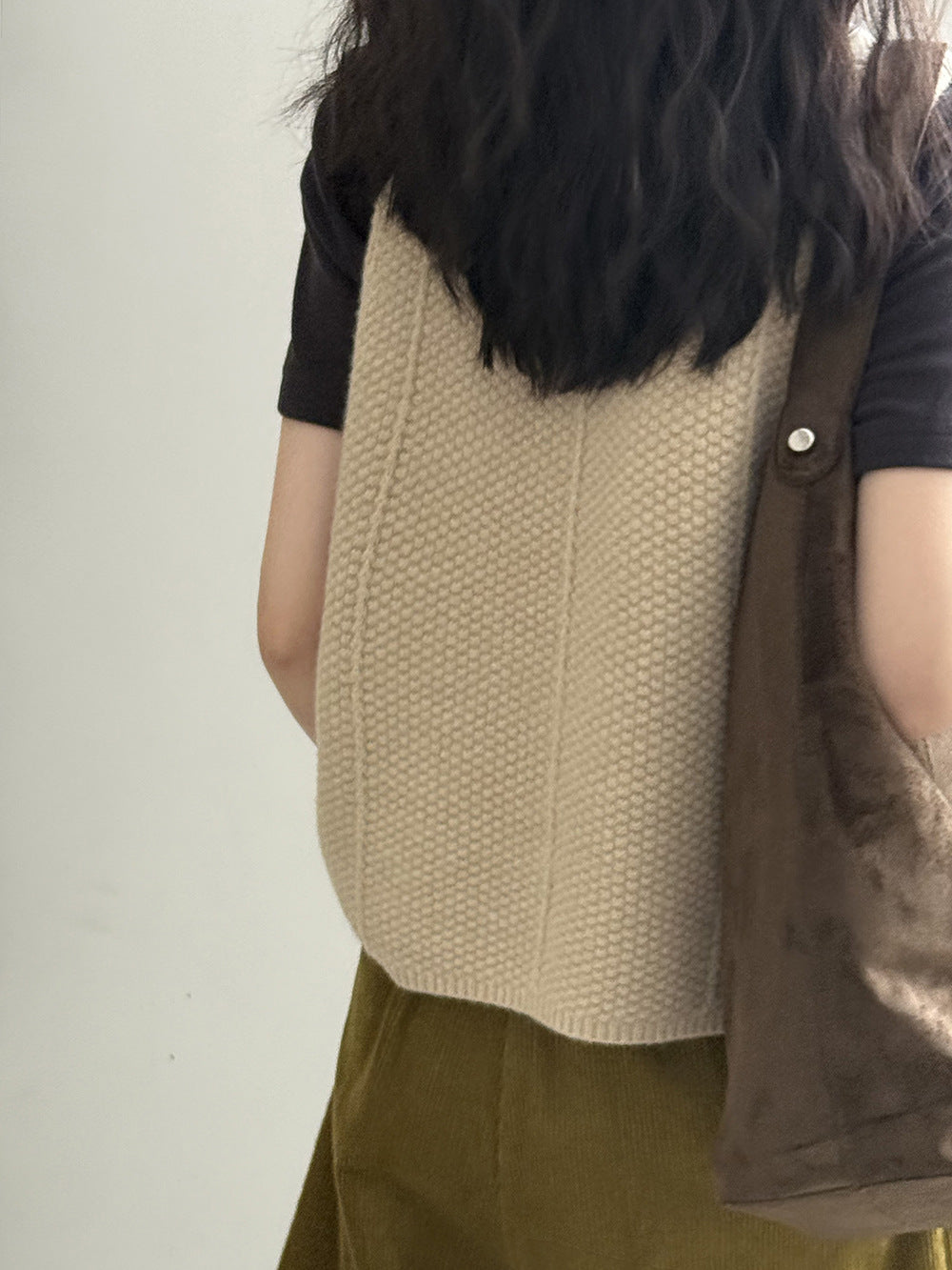 【YP119】實拍復古質感肌理針織背心250918