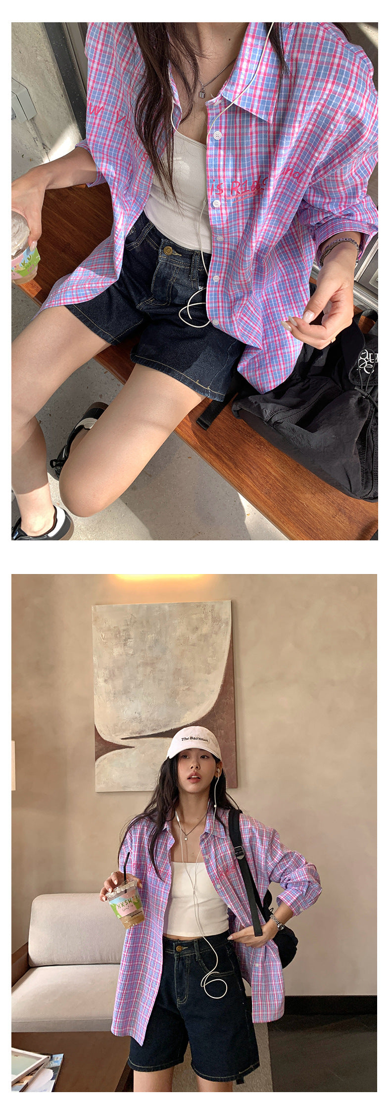 【H5206】實拍S~XL夏季復古高腰寬鬆直筒牛仔短褲250422