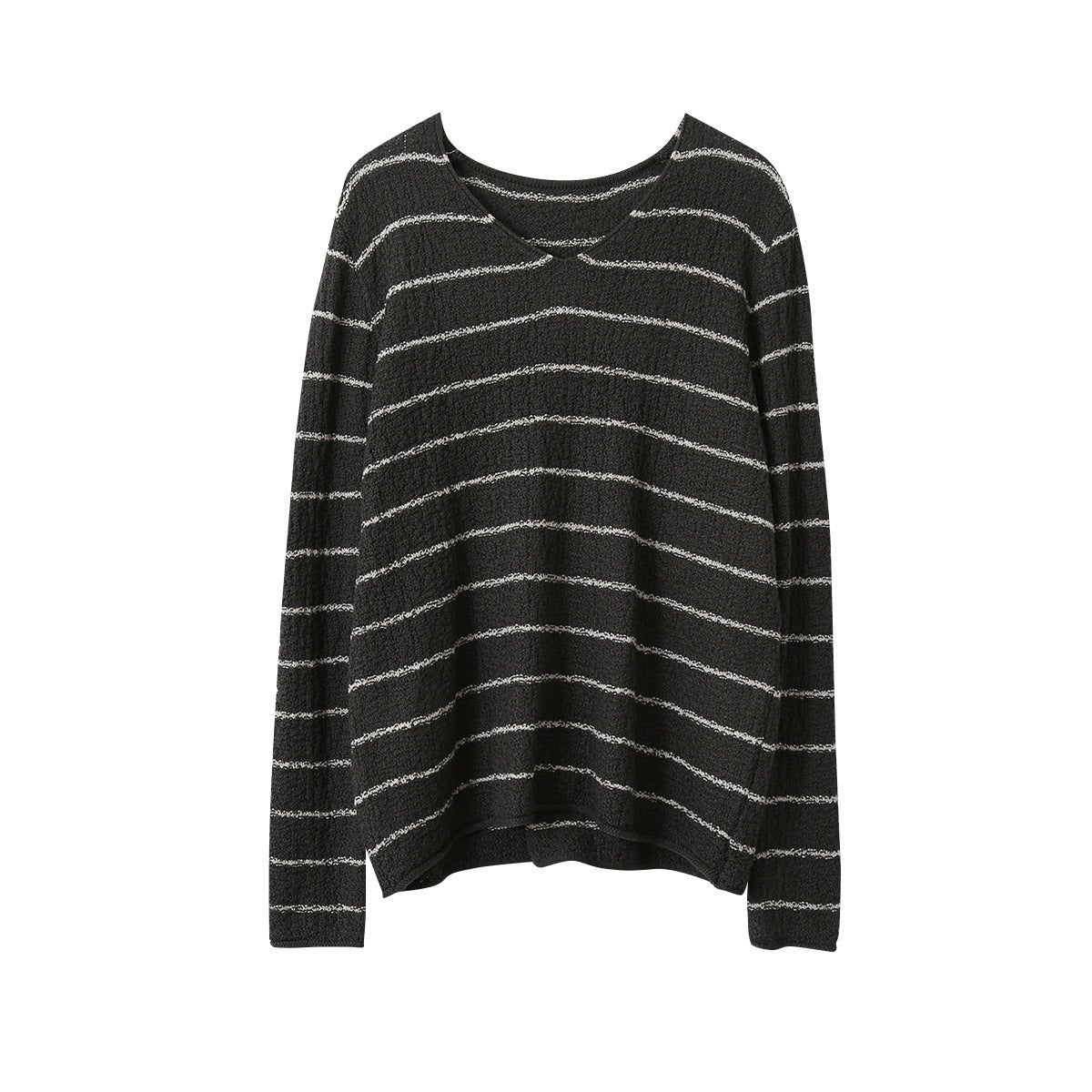 【LD11022】實拍肌理感寬鬆條紋針織衫251110