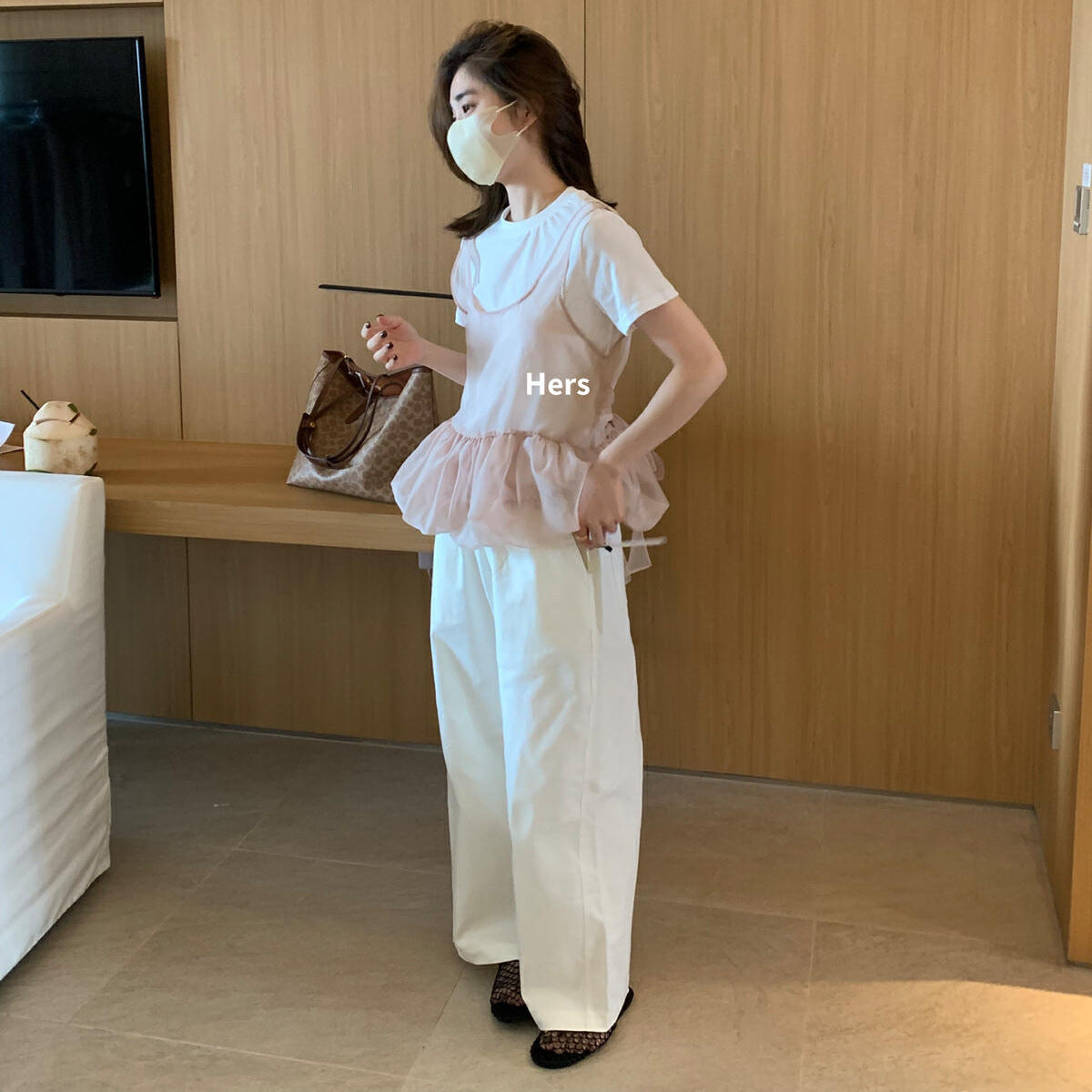 【L20603】實拍Hers夏季小仙女綁帶雪紡衫250505