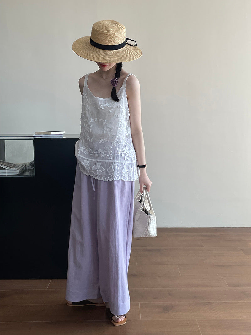 【cimYL201】實拍日系棉質重工刺繡提花背心250410