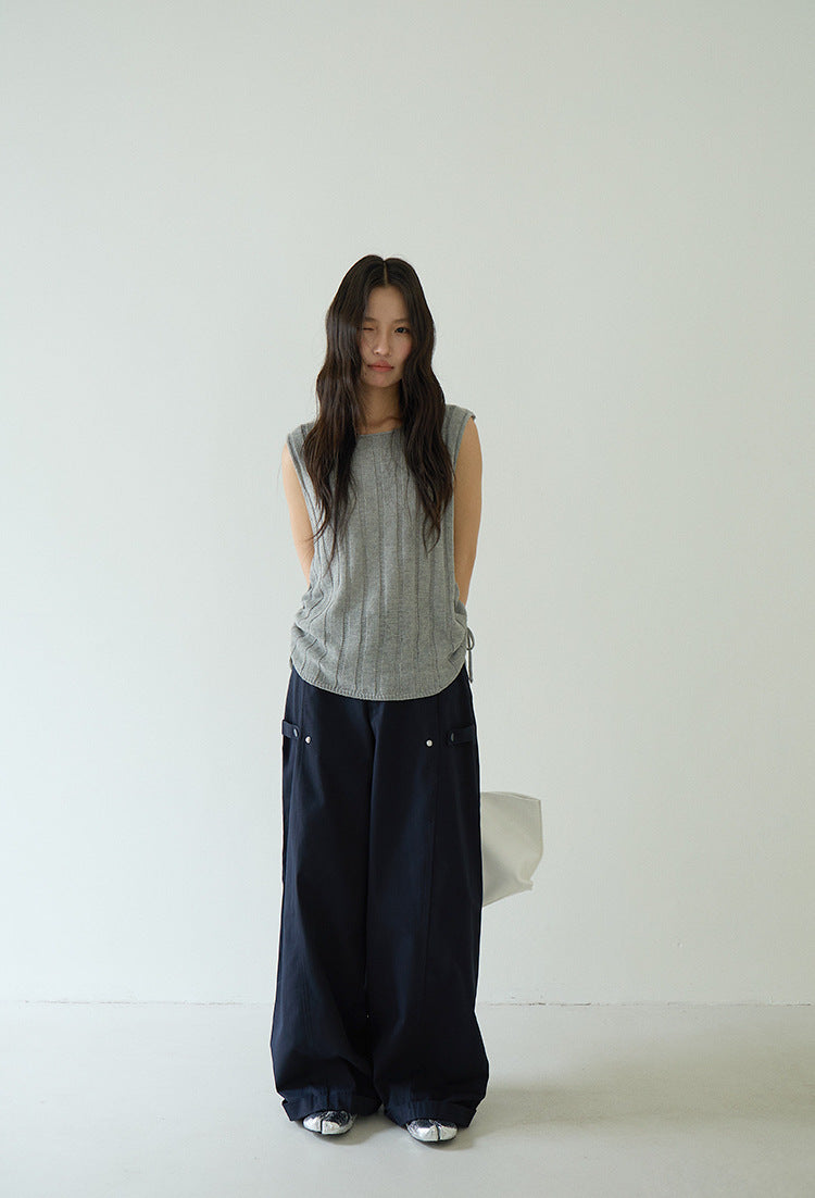 【L3121】實拍美式工裝闊腿休閒褲+朋克風腰帶250825