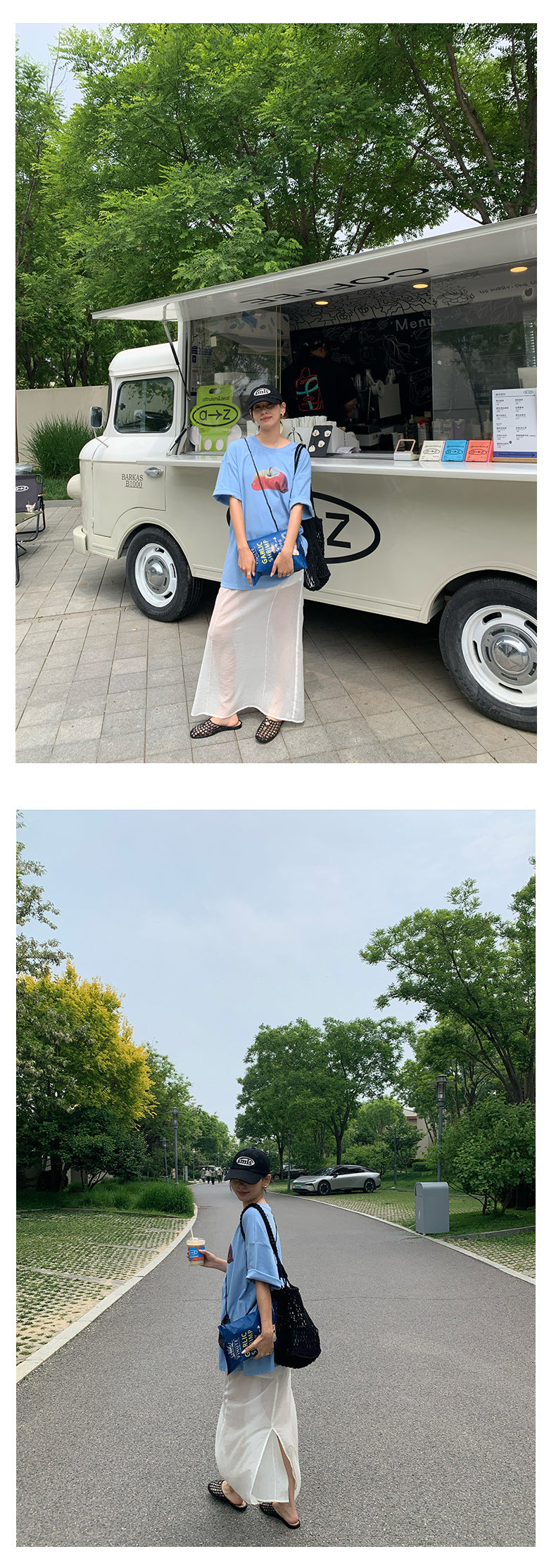【H5293】實拍韓系夏氛圍感半透紗長裙250603