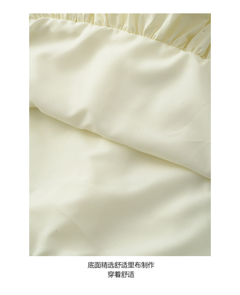 【H5340】實拍簡約時髦平口花苞長上衣250624