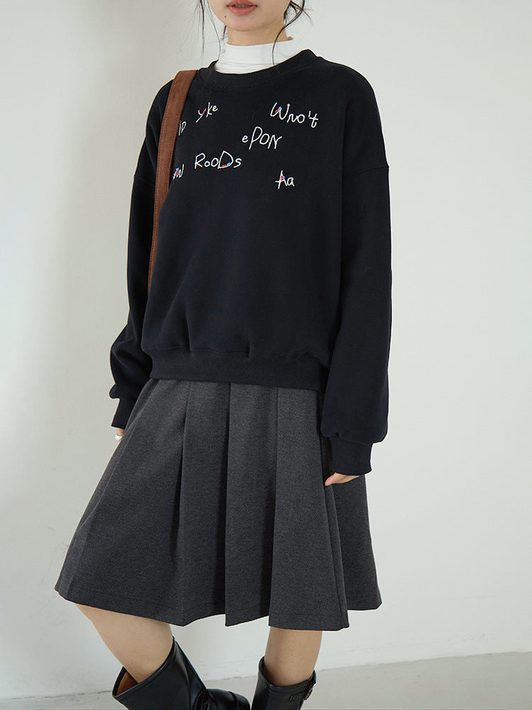 【LD3270】 實拍精品刺繡珠寬鬆厚款長袖衛衣(加絨)251020