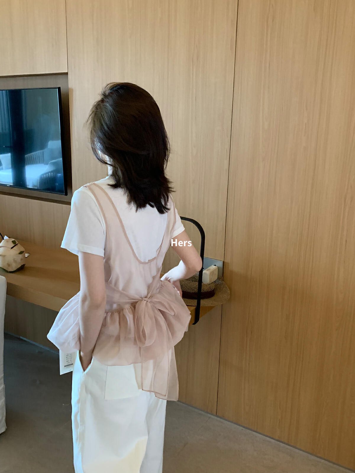 【L20603】實拍Hers夏季小仙女綁帶雪紡衫250505