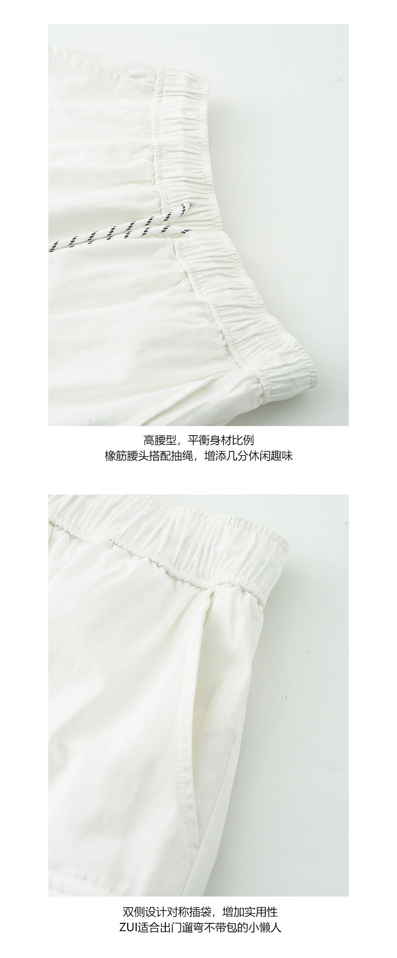 【H5182】實拍棉質工裝抽繩鬆緊腰口袋短褲250415