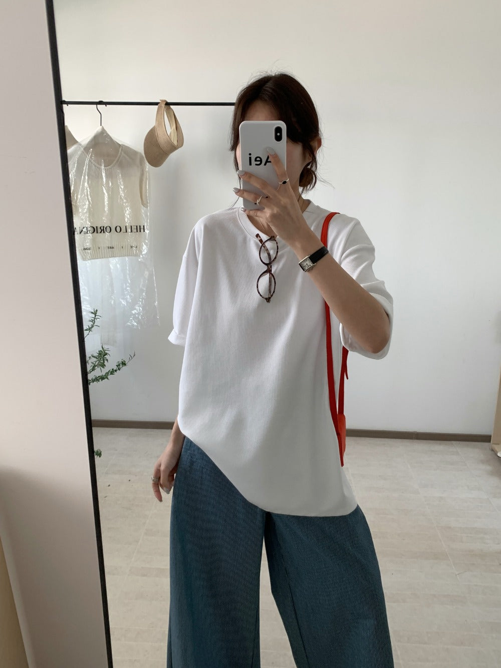 【F60177】實拍情侶可穿9色寬鬆純色短袖T恤250218