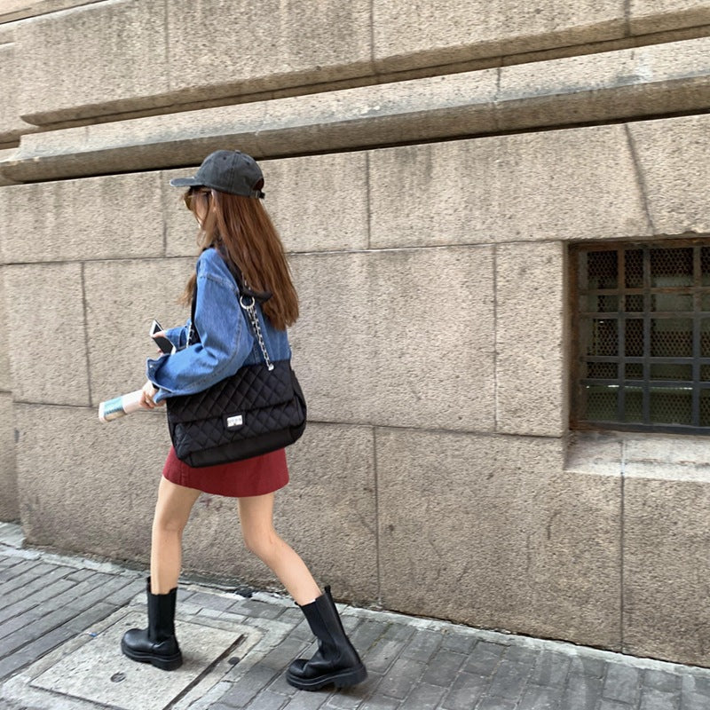 【NK2293】實拍歐美小香高級感大容量單肩包(尼龍防髒面料)230416