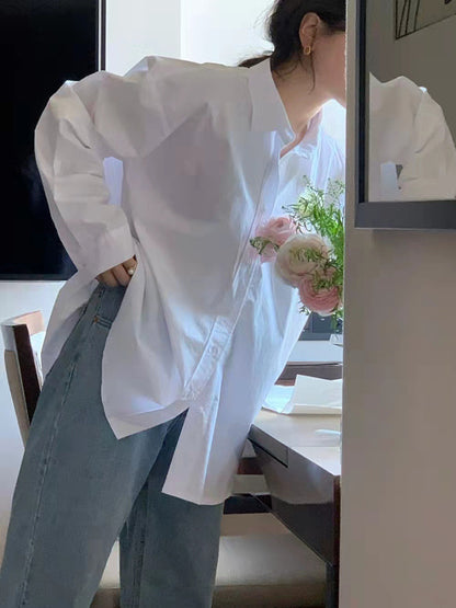【F01106】早春高級感寬鬆條紋襯衫250106