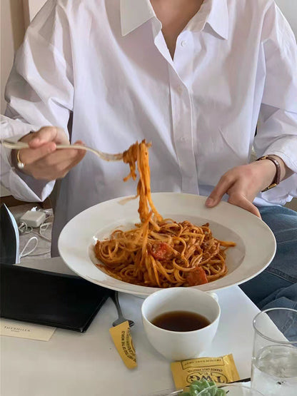 【F01106】早春高級感寬鬆條紋襯衫250106