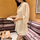 【F06308】韓國甜美長袖雪紡純色短洋裝＋內搭吊帶裙230619