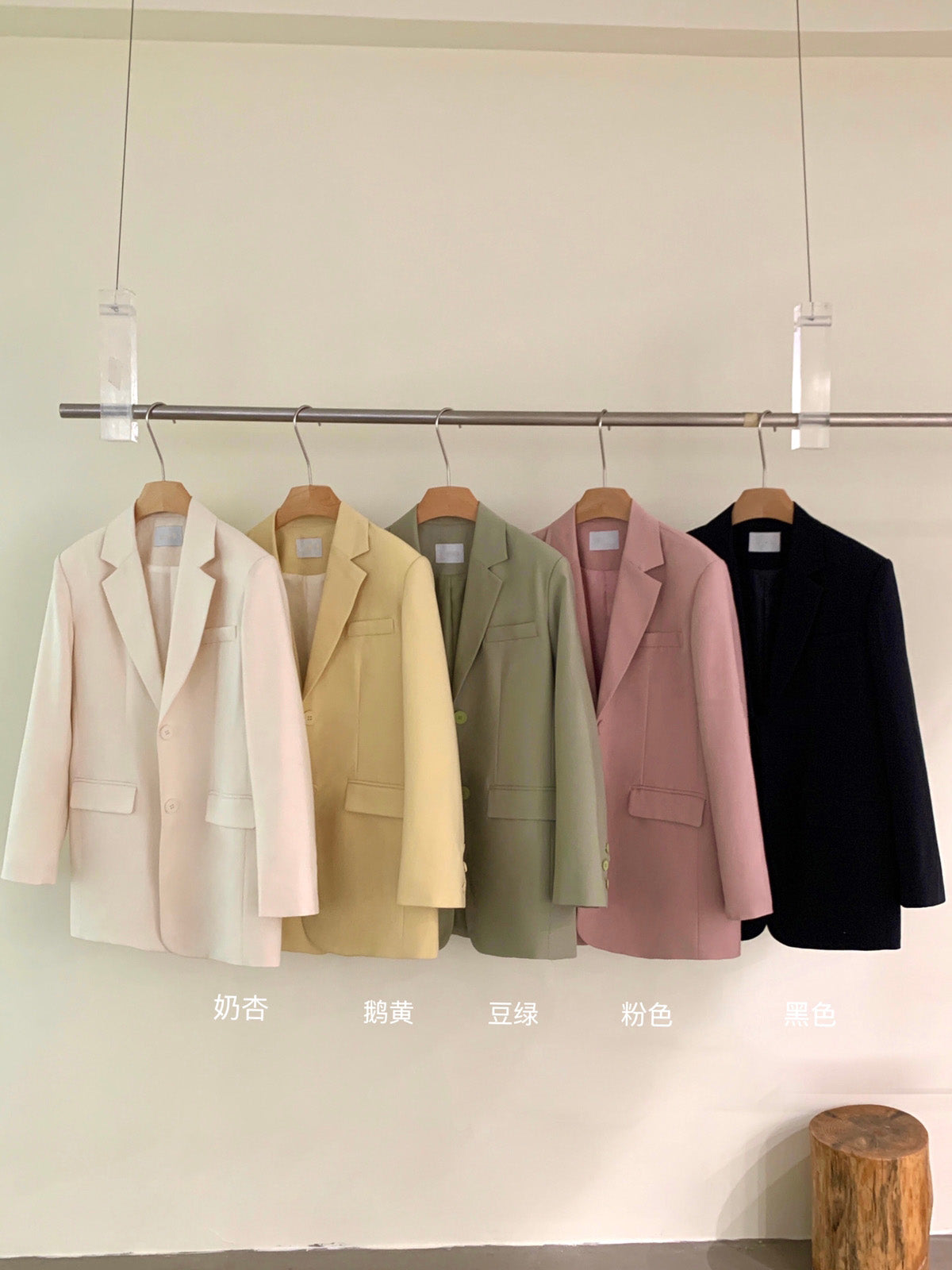在台現貨【F02236】韓版春夏款簡約設計粉色西裝外套