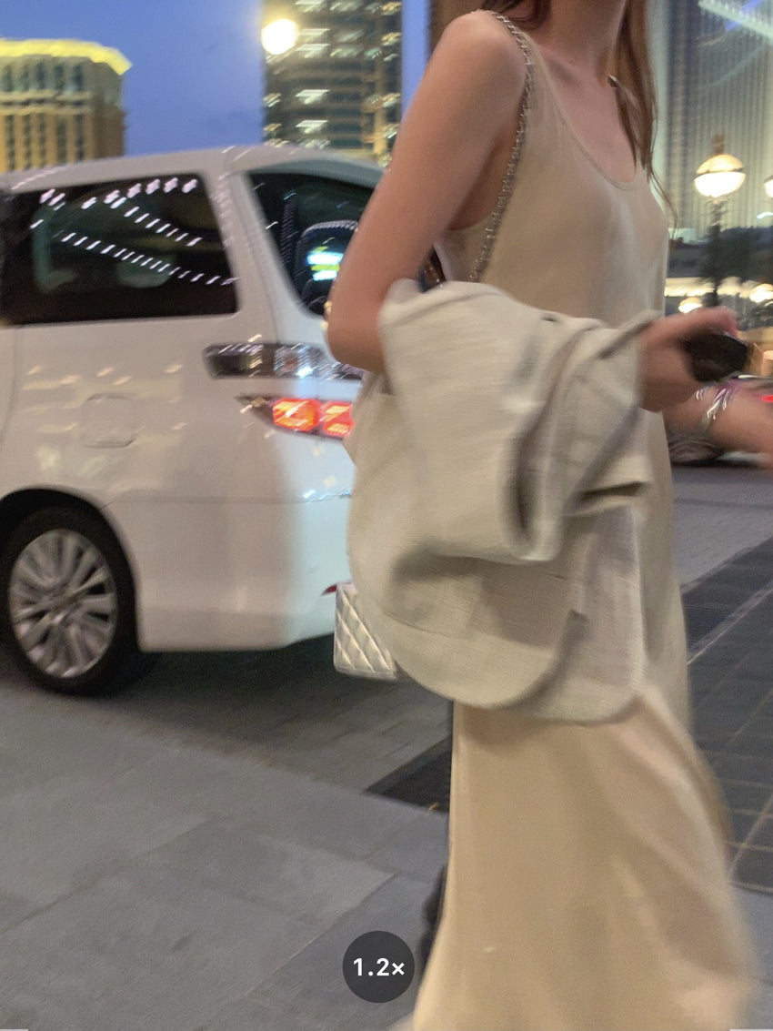 【F60320】實拍法式優雅簡約緞面絲滑洋裝 3色250408