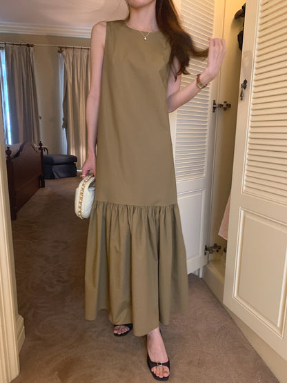【F60321】實拍法式優雅復古寬鬆露背洋裝250408