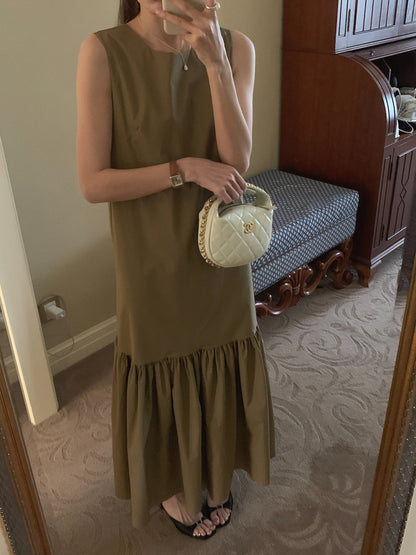 【F60321】實拍法式優雅復古寬鬆露背洋裝250408
