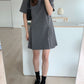【F05203】 韓國小眾法式設計百褶西裝料洋裝230515