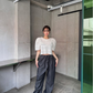 【F05420】韓國夏季氣質圓領鏤空寬鬆短袖蕾絲襯衫230522