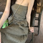 【F08332】實拍S~L夏天格子設計感修身平口氣質洋裝230814