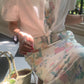 【F06121】實拍夏日優雅氣質的復古油畫印花後開叉背心洋裝+極簡棉麻襯衫 兩件套230605