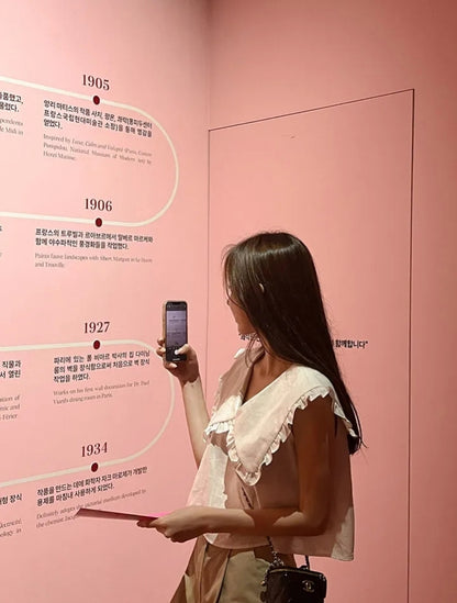 【F60478】韓版夏季甜美簡約娃娃領上衣250616