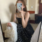 【F08120】實拍韓版法式浪漫碎花吊帶裙+防曬罩衫230807