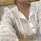 【F09138】 韓國春秋氣質清新感簍空刺繡蕾絲襯衫230904