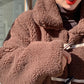 【F11122】韓國冬季經典三對羊角扣翻領羊羔毛夾棉保暖棉服外套231108