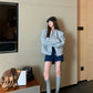 【F11117】實拍 韓版復古美式寬鬆高級外套+短褲(分開下單）231108