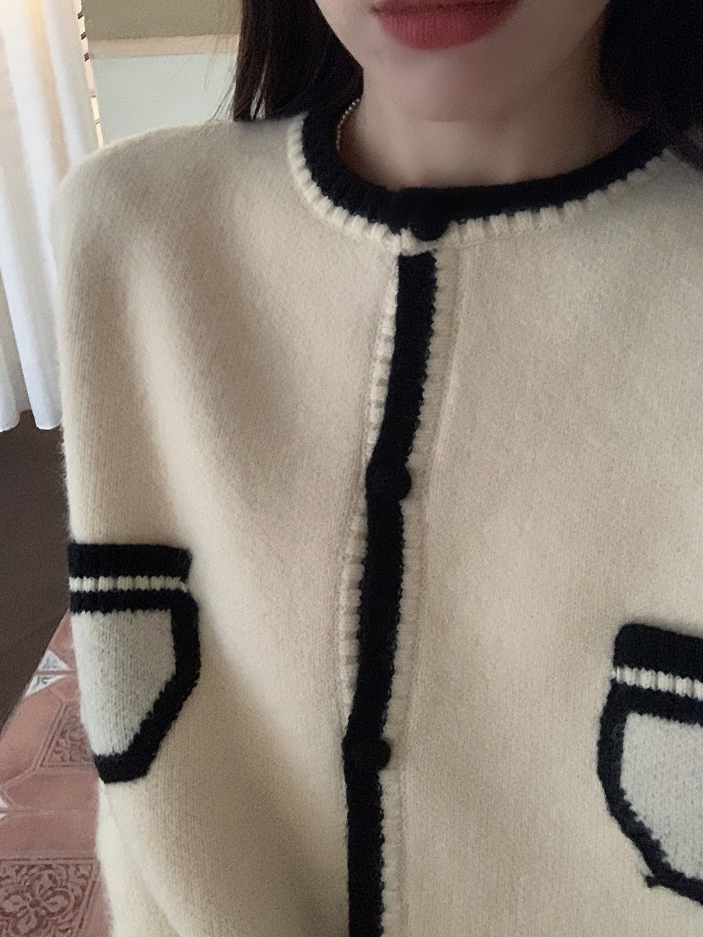 【F12110】實拍韓版冬季復古簡約小香毛衣外套231204