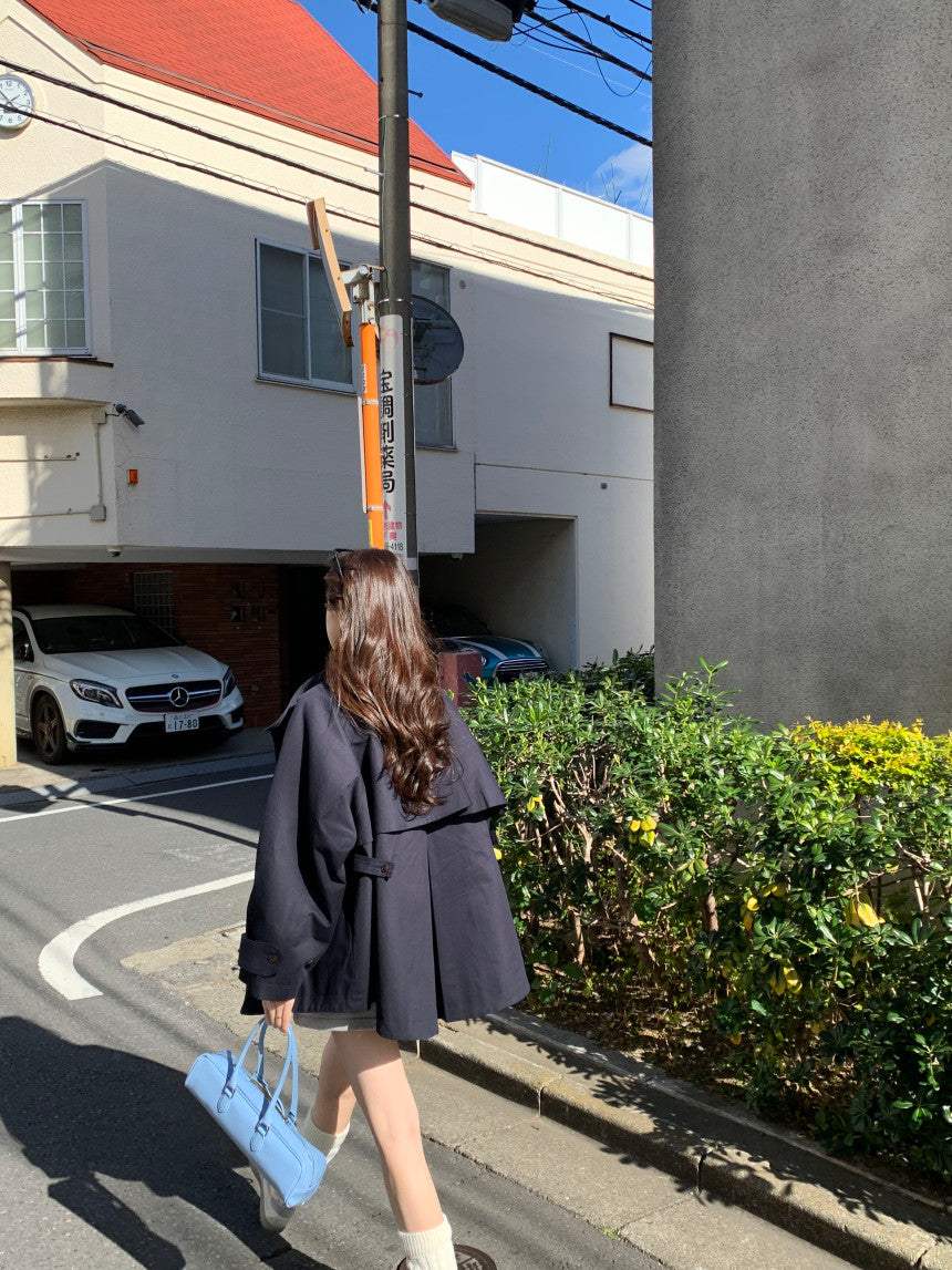 【F60678】韓系極簡日系感・設計感短版風衣外套260825