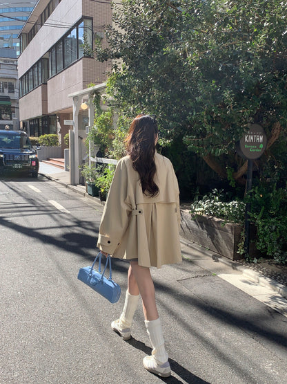 【F60678】韓系極簡日系感・設計感短版風衣外套260825