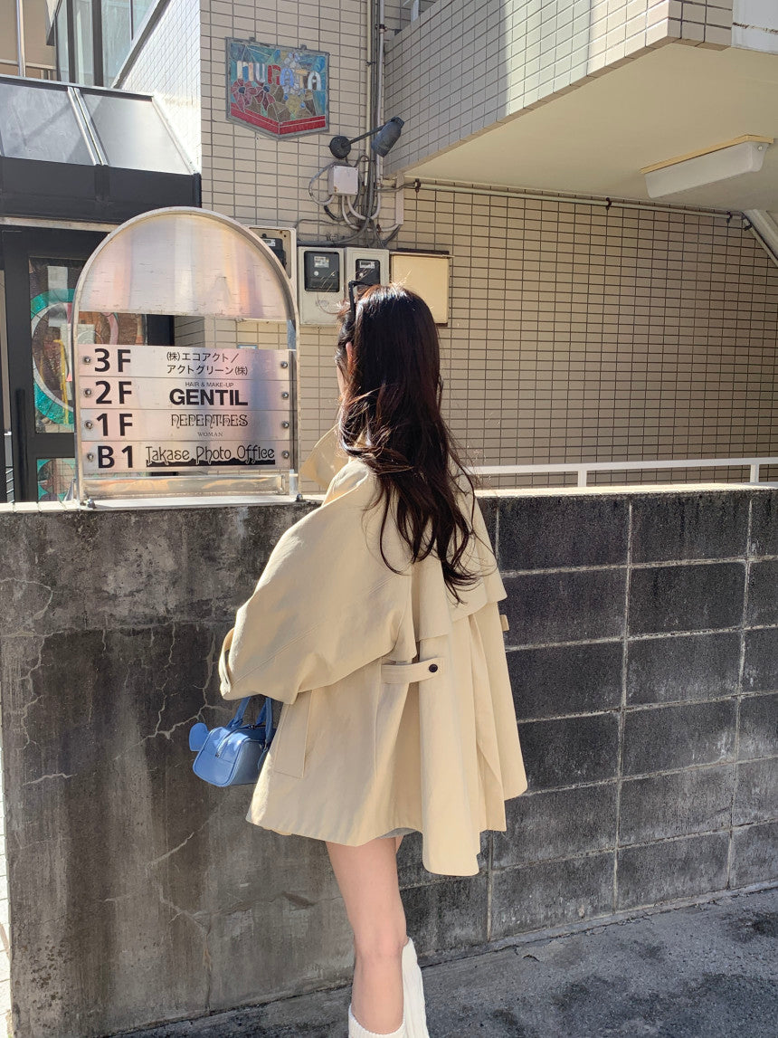 【F60678】韓系極簡日系感・設計感短版風衣外套260825