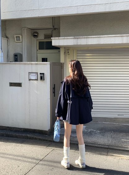 【F60678】韓系極簡日系感・設計感短版風衣外套260825