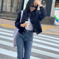 【F03220】簡約時尚 韓國東大門 純色寬鬆棒球外套240318