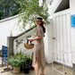 【F04309】韓國夏天氣質短袖點點側開叉連身裙240415